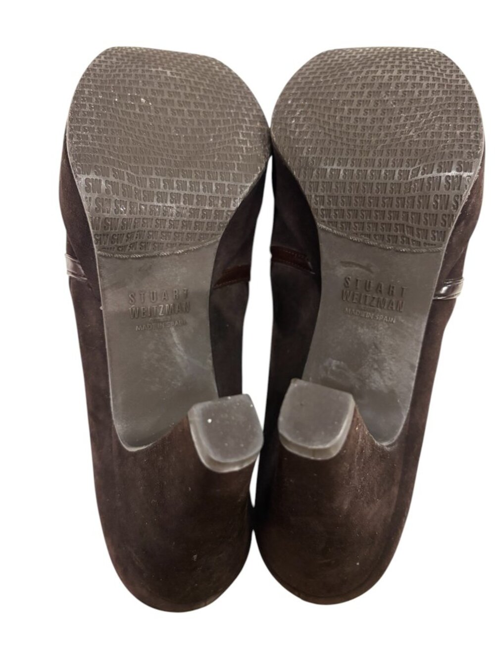 Stuart Weitzman Brown Leather Platform Pumps Heels Womens 7M Classic - Picture 9 of 10